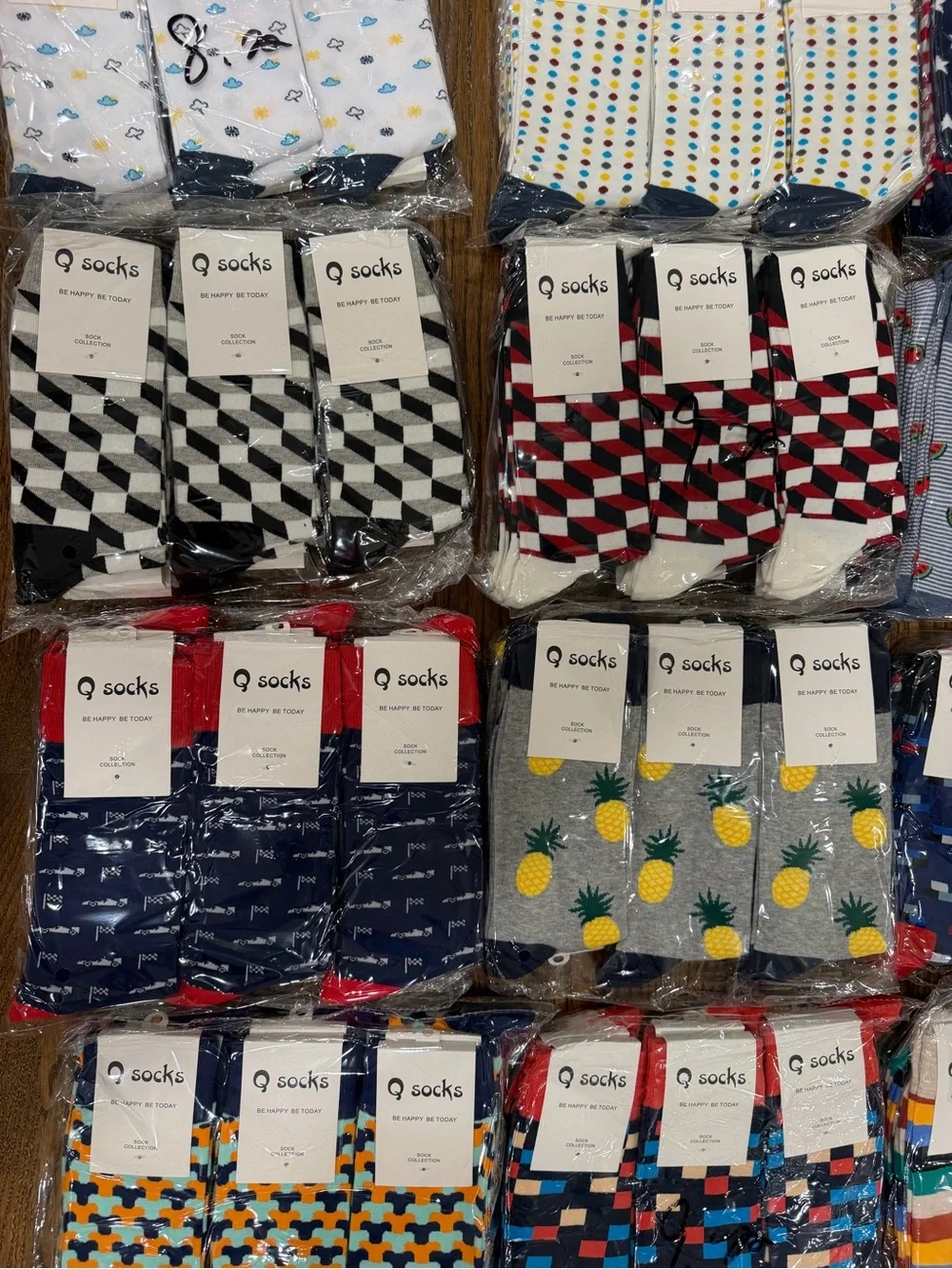 Happy Socks Men's Patterned Crew Socks - Assorted Colors